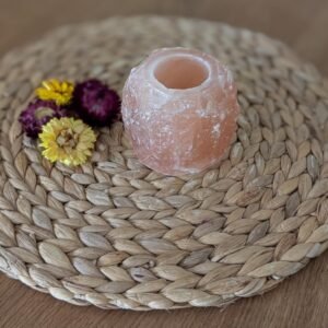 Bougeoir en Cristal de Sel Himalaya Rock 500g