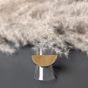 NOUVEAUTE bague ajustable demi-disque doré