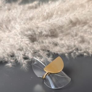 NOUVEAUTE bague ajustable demi-disque doré