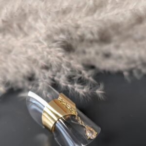 Bague dorée pendentif Oxyde de Zirconium