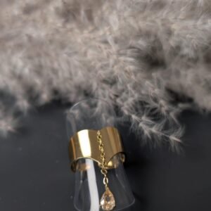 Bague dorée pendentif Oxyde de Zirconium