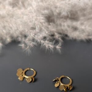 Boucles d'oreilles mini créoles pampilles doré