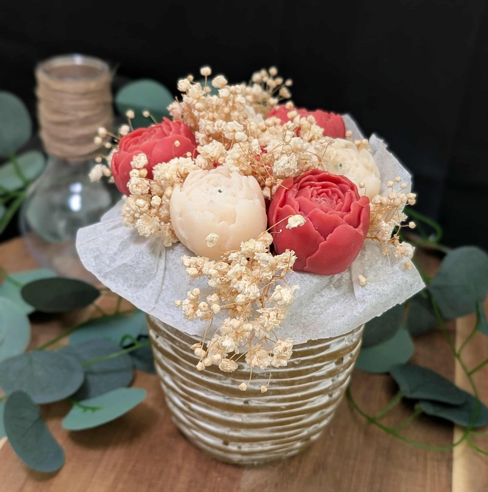 Fondant "Bouquet éternel Burgundy"