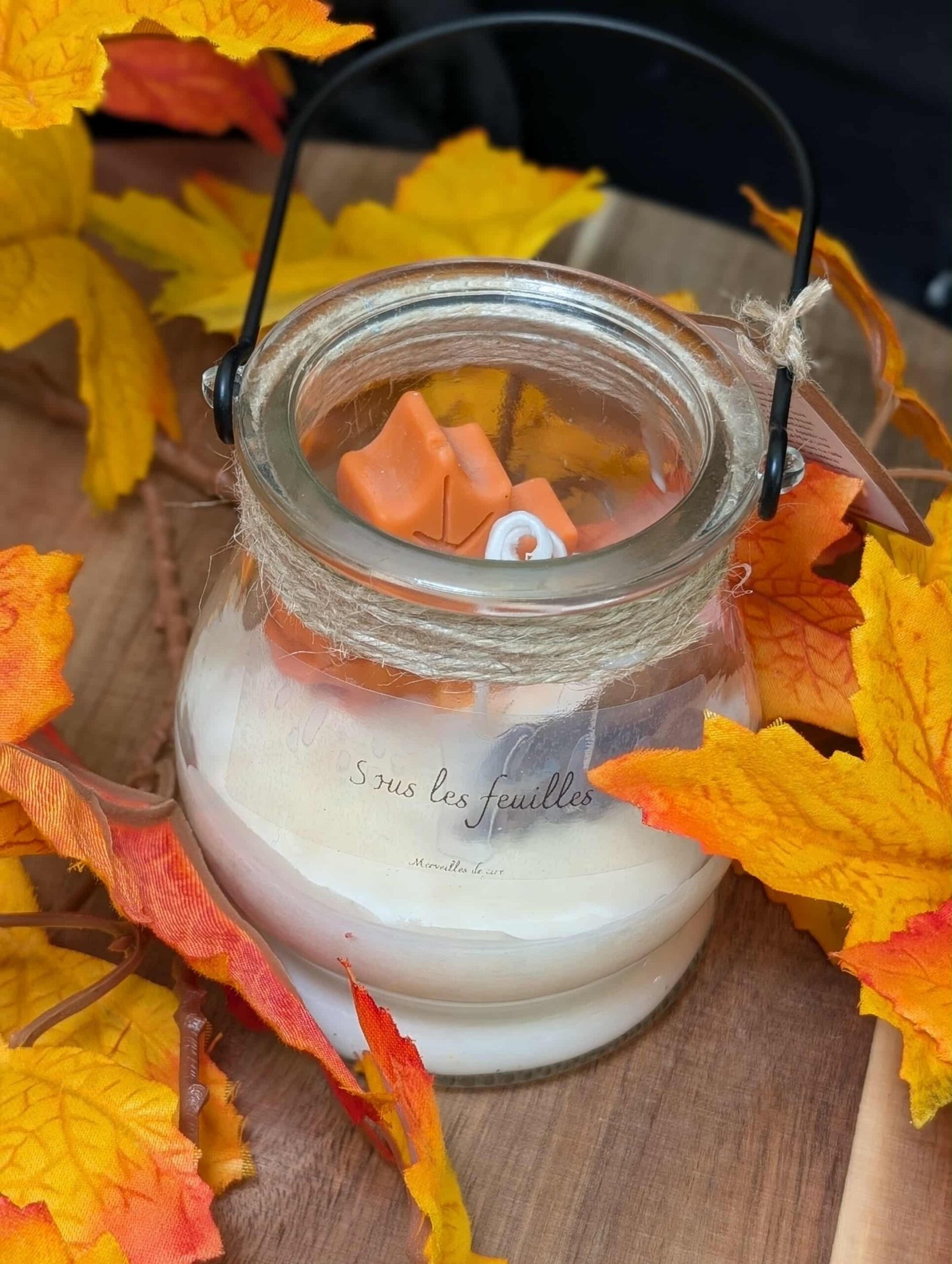 Bougie lanterne "sous les feuilles"