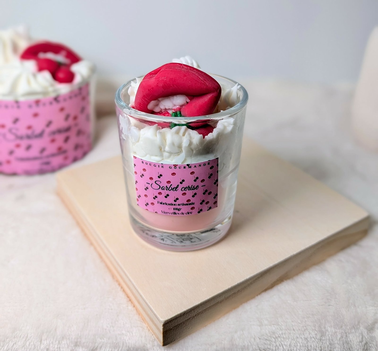 BOUGIE GOURMANDE PETIT FORMAT « SORBET CERISE »